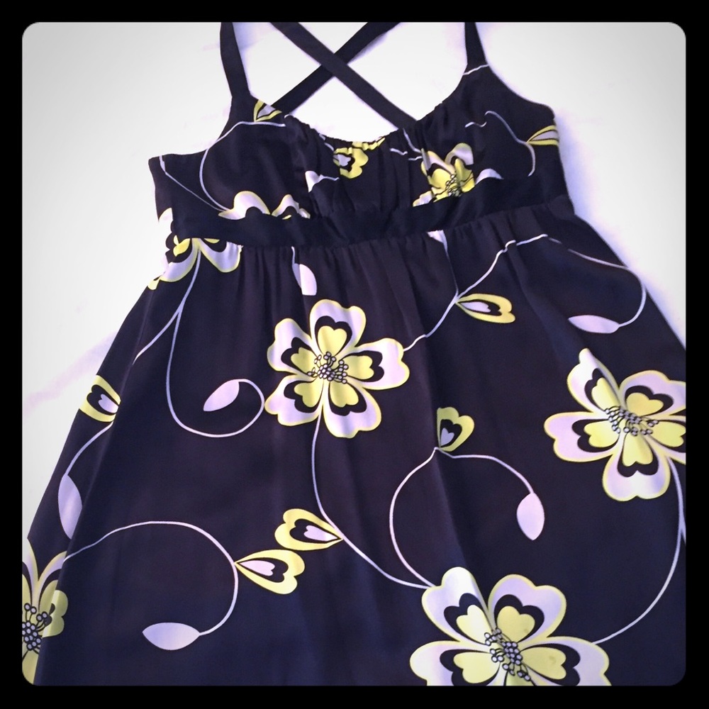 Gorgeous Silk Dress by INC Size 6 Floral Black